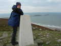 Mrs Dusty, trigpoint & view of Worms Head
