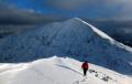 Master QB on the ridge, Sgorr Dhearg behind.
